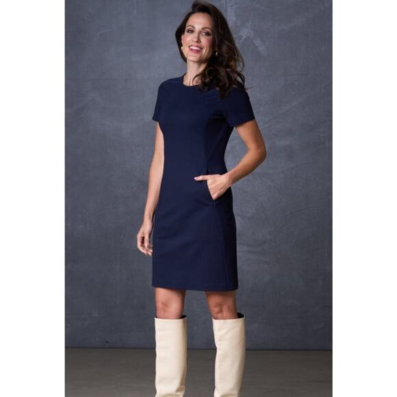 Sophia Grace The Cecilia Short Sleeve Navy Dress Small/P - Picture 1 of 8